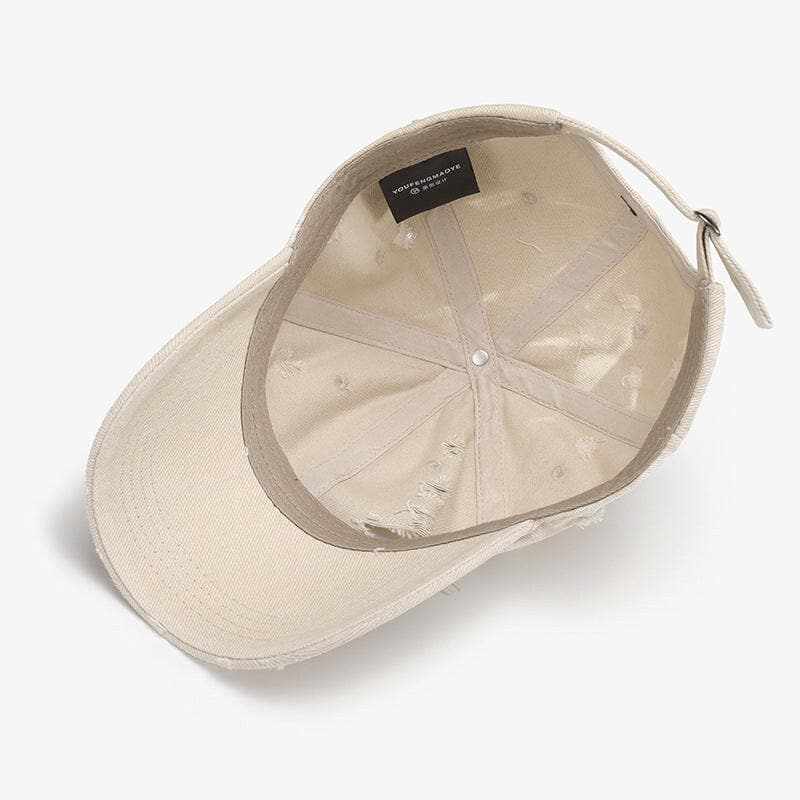 Distressed cotton cap with adjustable fit - Love Salve